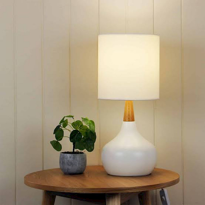 Metal & Timber Touch Lamp (po)